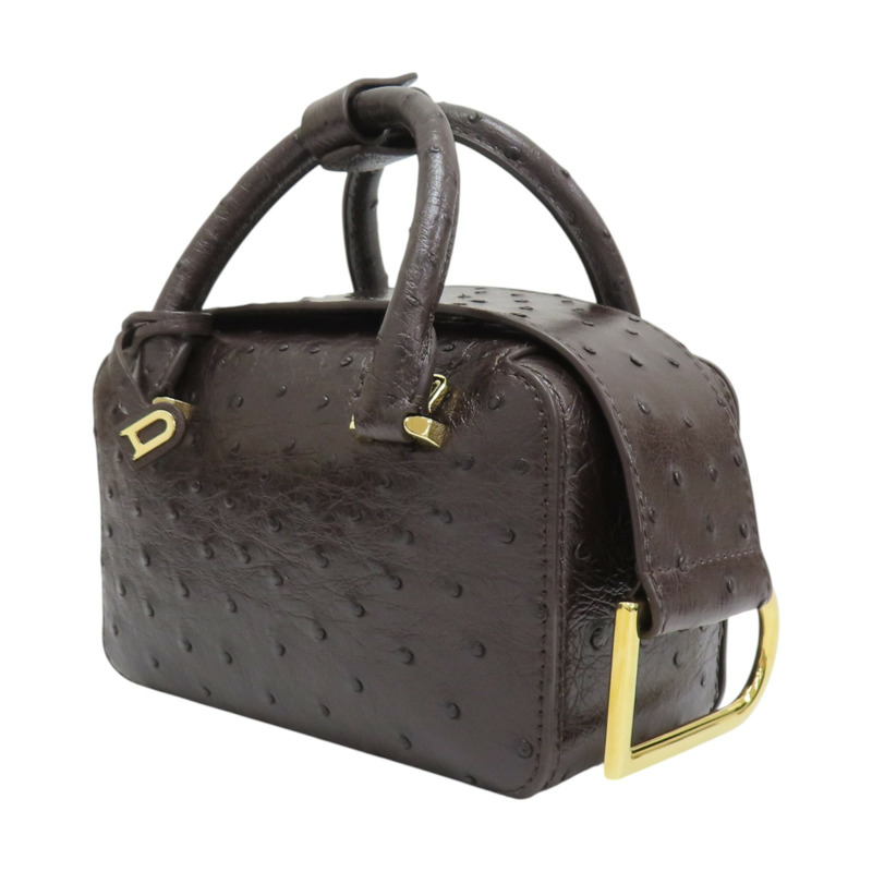 棕色 鴕鳥皮 Delvaux Cool Box 肩背包 AA0669【Delvaux德爾沃】 AA0669-2