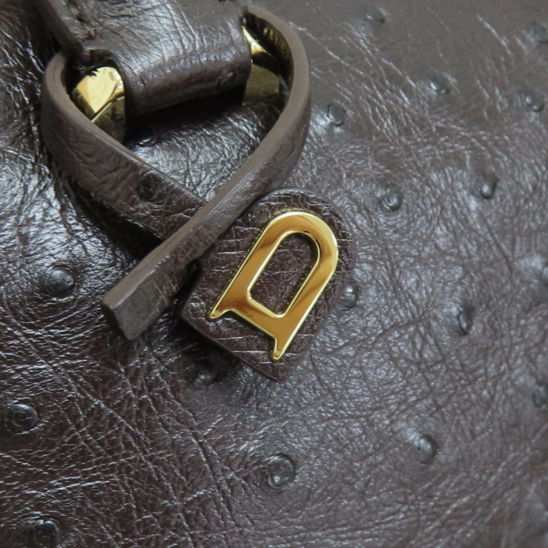棕色 鴕鳥皮 Delvaux Cool Box 肩背包 AA0669【Delvaux德爾沃】 AA0669-9