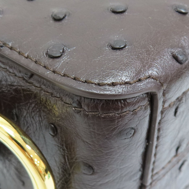 棕色 鴕鳥皮 Delvaux Cool Box 肩背包 AA0669【Delvaux德爾沃】 AA0669-14