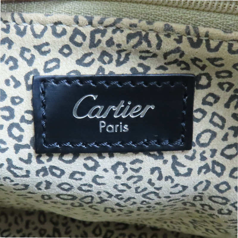 Vintage 黑色 牛皮 Top Handle 手提包【Cartier 卡地亞】-8