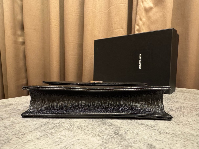 YSL 魚子醬信封式WOC 黑銀 19公分大全配台灣購證-8