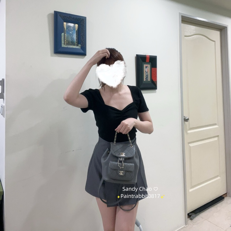 ෆ Chanel Dume後背包 灰色🩶🈶購證-2