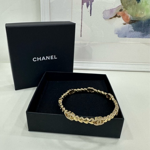 CHANEL/香奈兒23p 金色愛心 手環 M碼