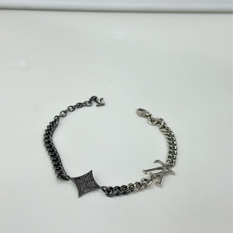 LV/路易威登INSTINCT男士銀色花卉飾件金屬手鍊-1