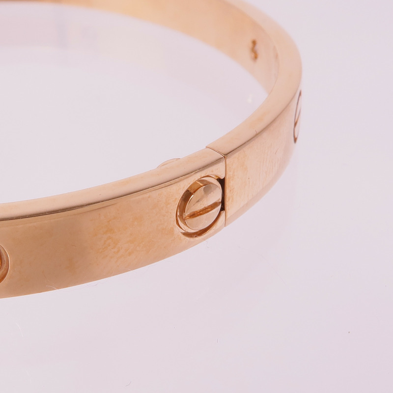CARTIER 18K玫瑰金Love Bracelet 4 Diamonds鑽石手鐲Cartier#18-7