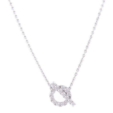 HERMES 18K白金Finesse Pendant鑽石項鍊