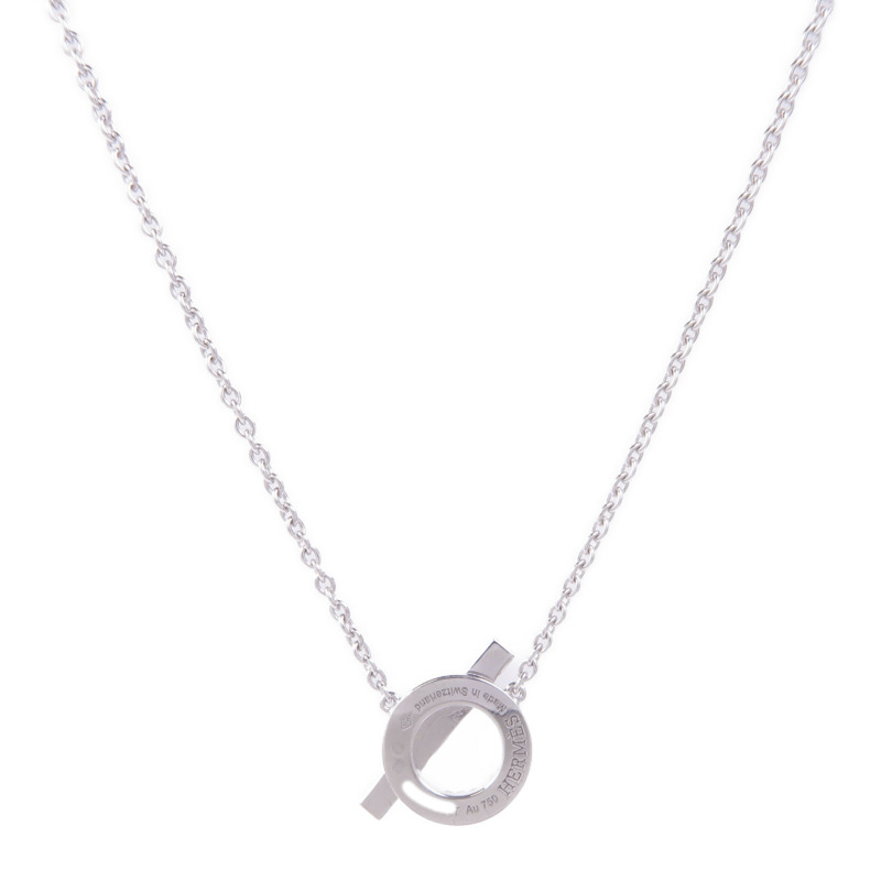 HERMES 18K白金Finesse Pendant鑽石項鍊-1