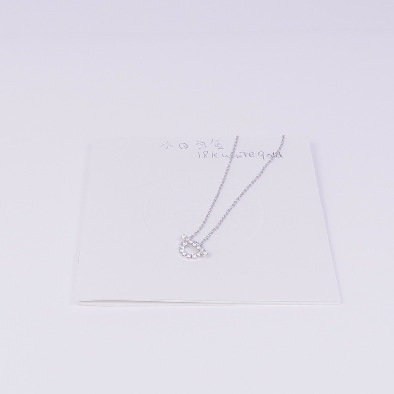 HERMES 18K白金Finesse Pendant鑽石項鍊-7