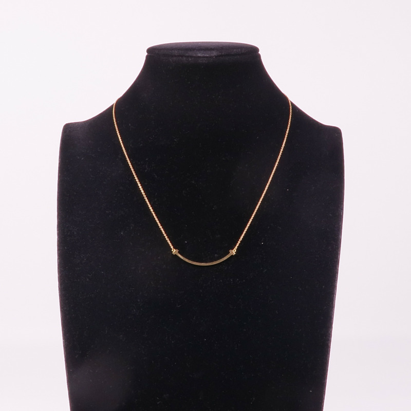TIFFANY&CO 18K玫瑰金T Smile Necklace項鍊-7