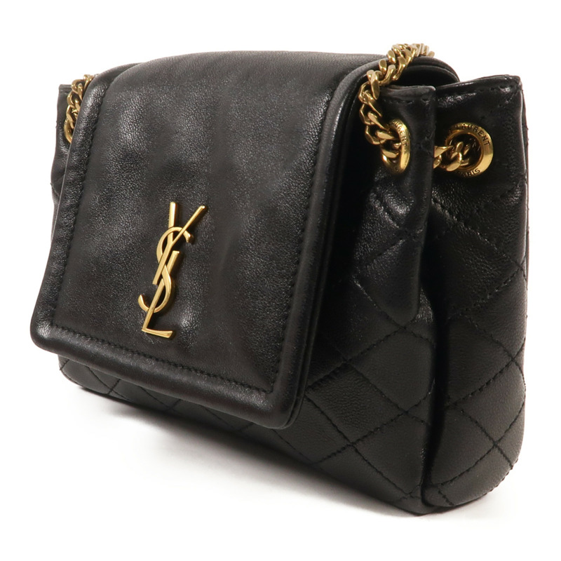 SAINT LAURENT 牛皮皮革Nolita Mini金扣鏈帶肩背袋-2