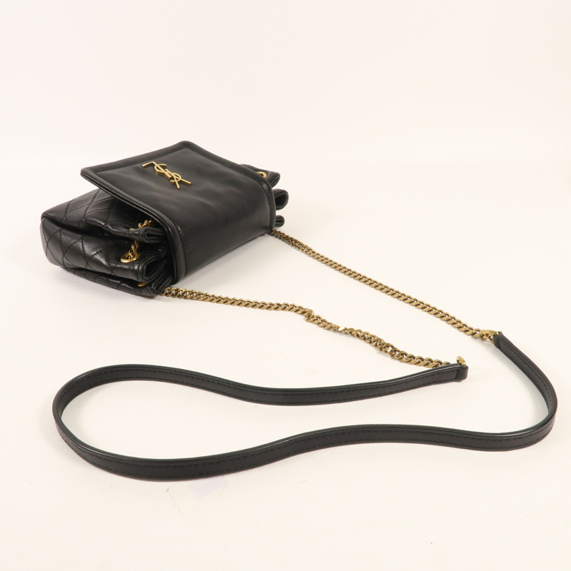 SAINT LAURENT 牛皮皮革Nolita Mini金扣鏈帶肩背袋-4
