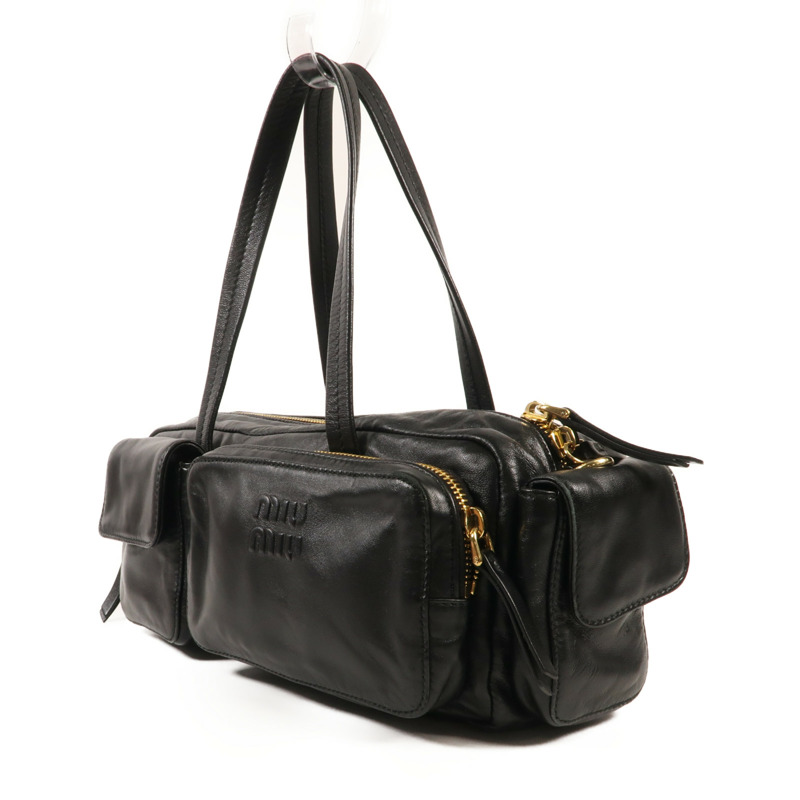 Miu Miu 羊皮皮革Pocket Handbag金扣手挽肩背兩用袋-2