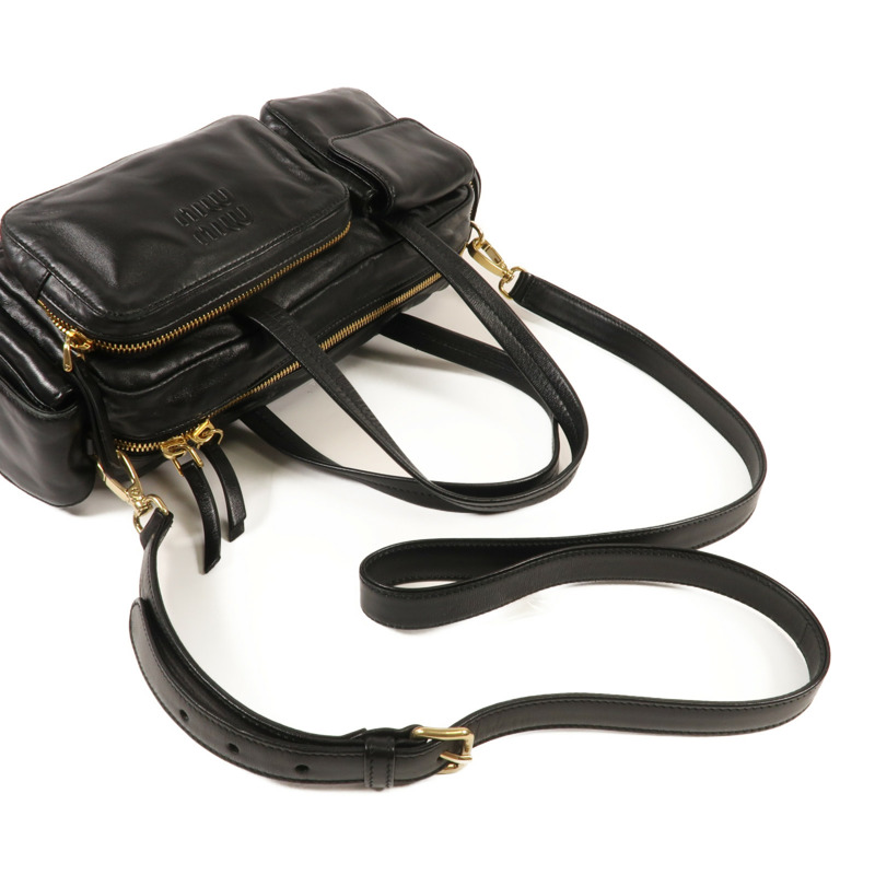 Miu Miu 羊皮皮革Pocket Handbag金扣手挽肩背兩用袋-7