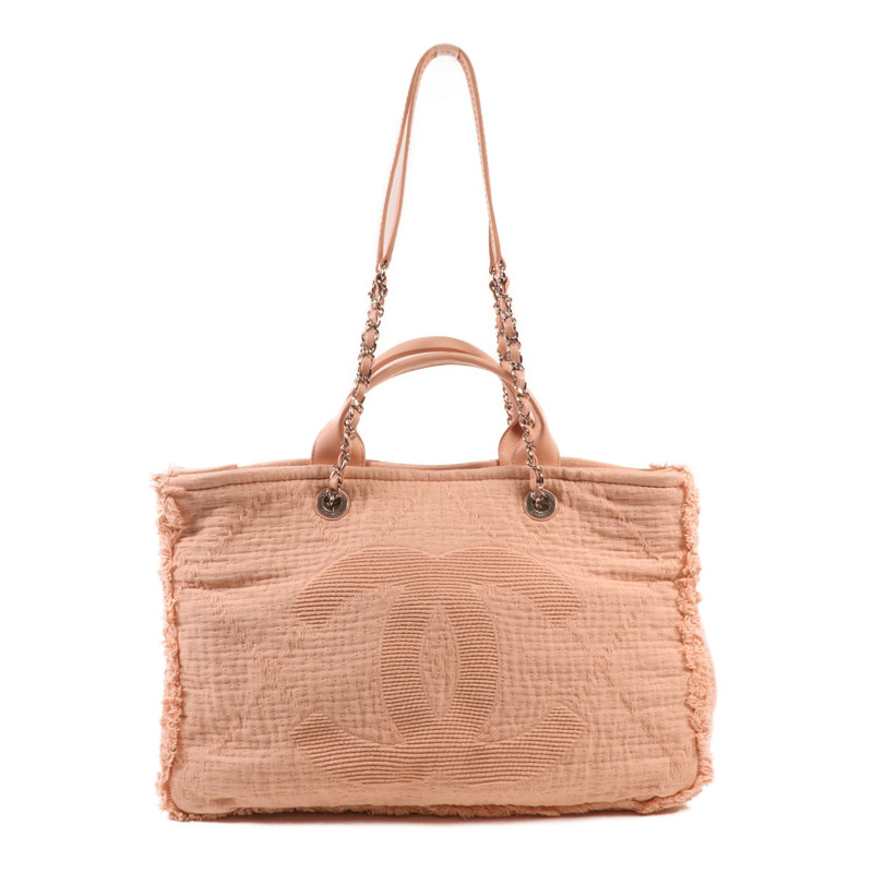 CHANEL 帆布2way Shoulderbag銀扣手挽肩背兩用袋-0