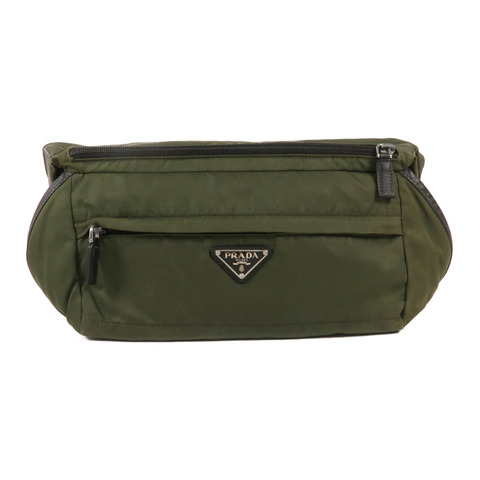 PRADA 帆布Waist Bag銀扣腰包