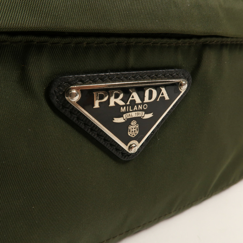 PRADA 帆布Waist Bag銀扣腰包-9