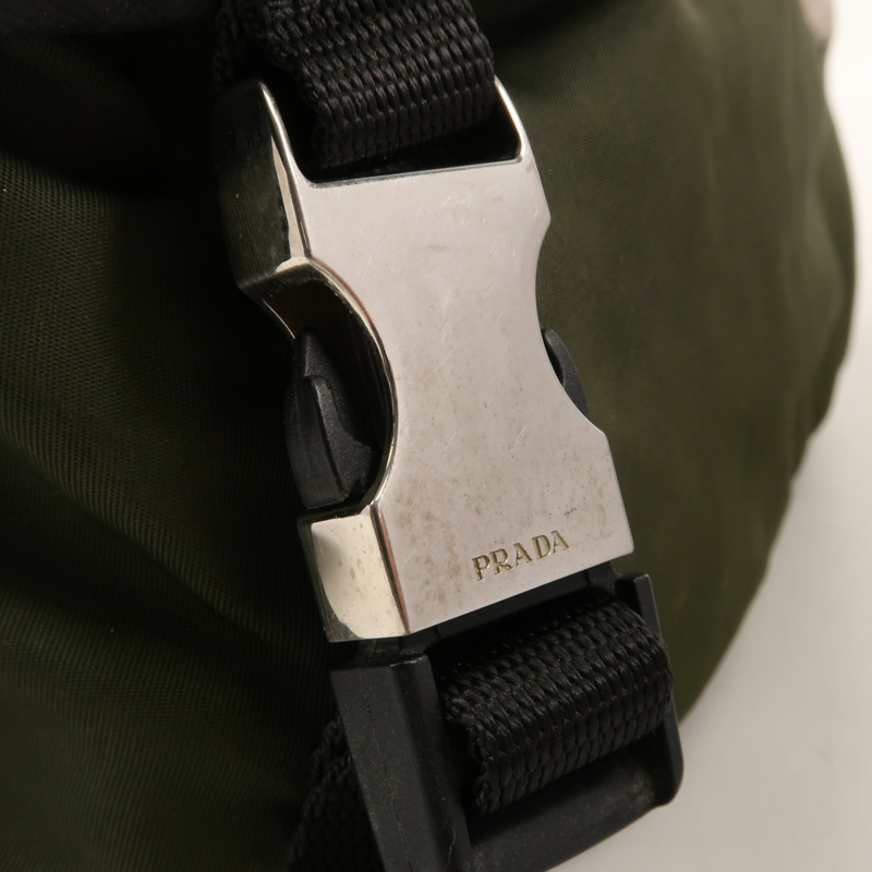 PRADA 帆布Waist Bag銀扣腰包-10