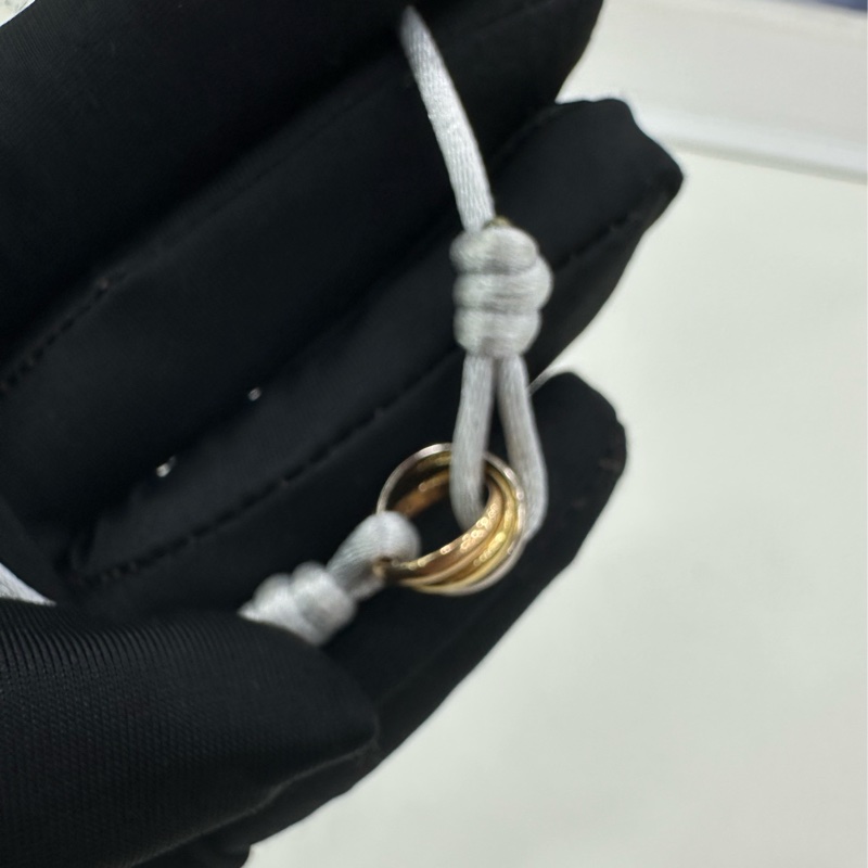 Cartier 卡地亞 三環 三色 手繩 18k黃金 玫瑰金 白金-2