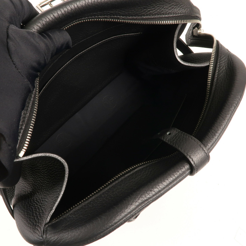 HERMES Togo皮革Atlas 35銀扣手挽袋Nior-11