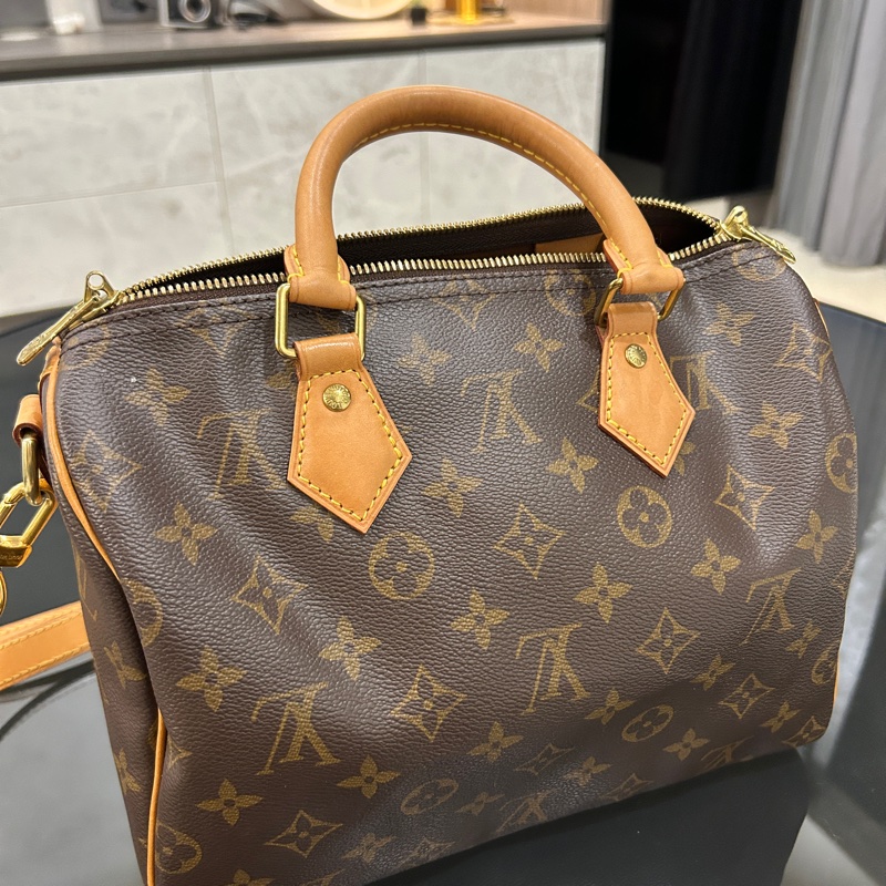 LV speedy 30 新款附背帶、盒子、購證-5