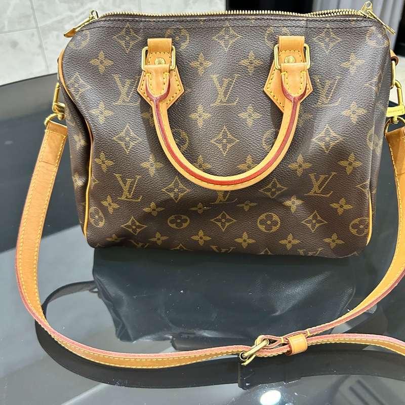 LV speedy 30 新款附背帶、盒子、購證-6
