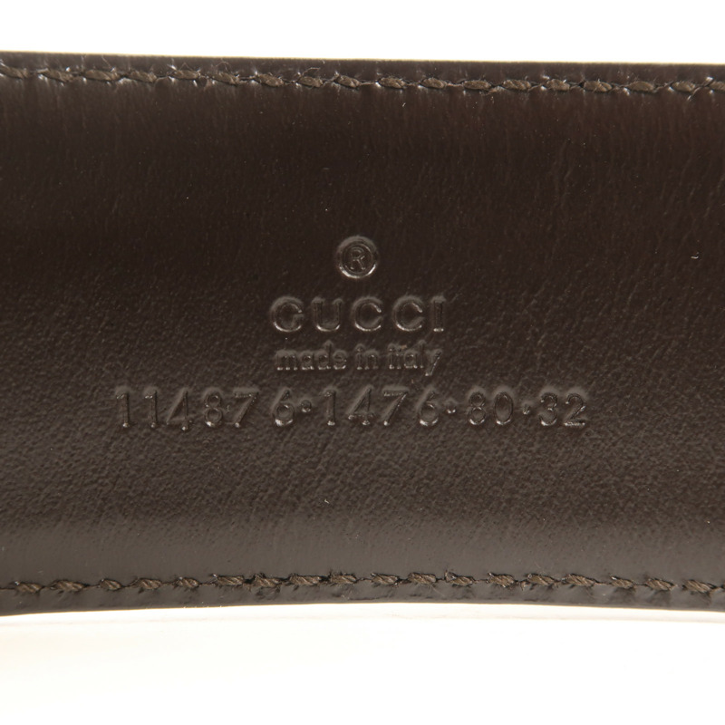 GUCCI 帆布Supreme Belt銀扣皮帶-3
