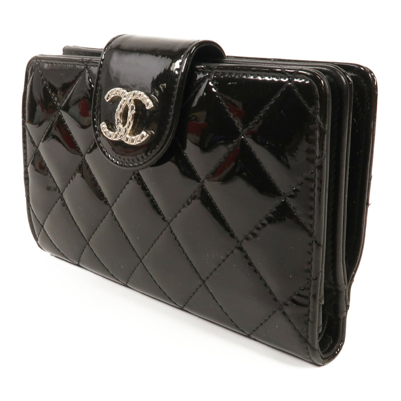 CHANEL 漆皮皮革Wallet銀扣錢包-2