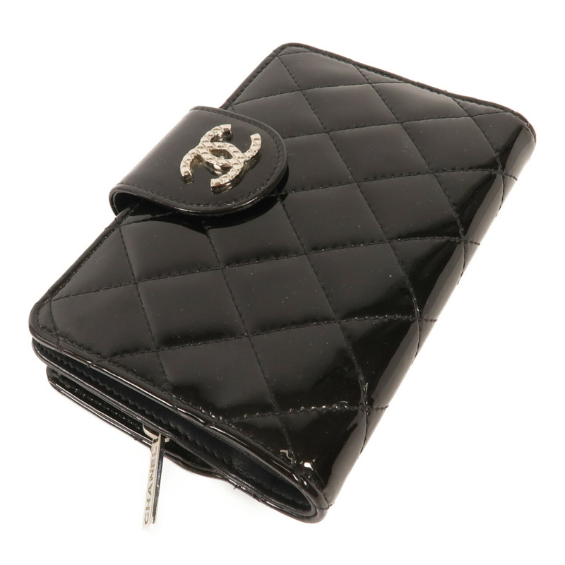 CHANEL 漆皮皮革Wallet銀扣錢包-3