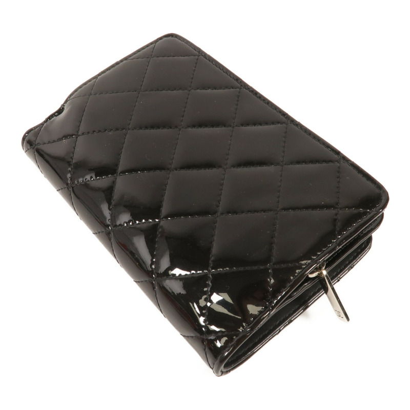 CHANEL 漆皮皮革Wallet銀扣錢包-4