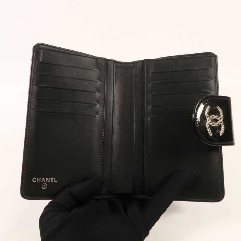 CHANEL 漆皮皮革Wallet銀扣錢包-6