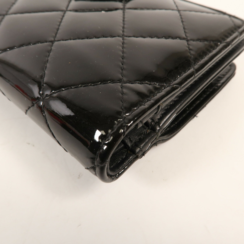 CHANEL 漆皮皮革Wallet銀扣錢包-13