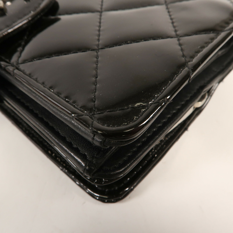 CHANEL 漆皮皮革Wallet銀扣錢包-15