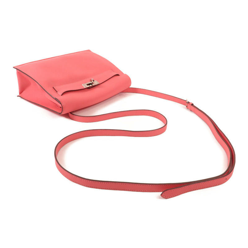 HERMES Ever Color皮革Kelly Danse銀扣肩背袋Rose Azalee-8