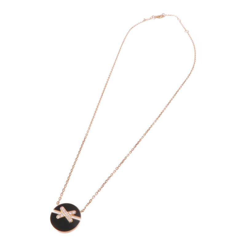 Chaumet 18K玫瑰金Jeux De Liens Harmony縞瑪瑙/鑽石項鍊-2