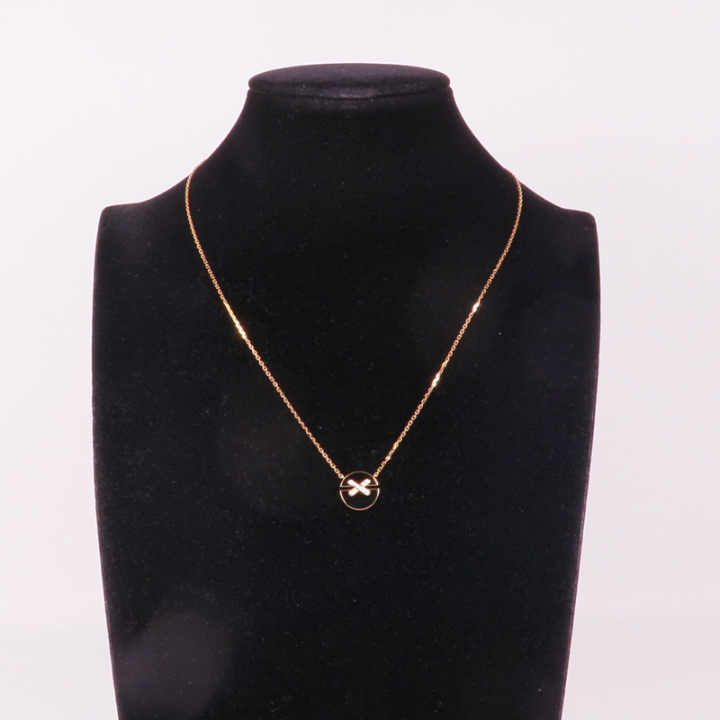 Chaumet 18K玫瑰金Jeux De Liens Harmony縞瑪瑙/鑽石項鍊-7