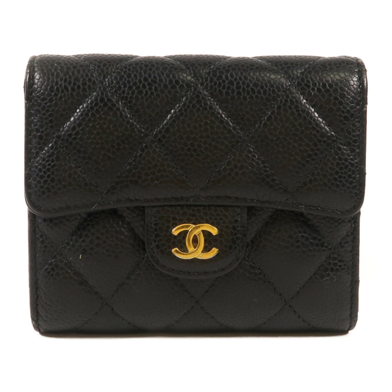 CHANEL 牛皮皮革Wallet金扣錢包-0