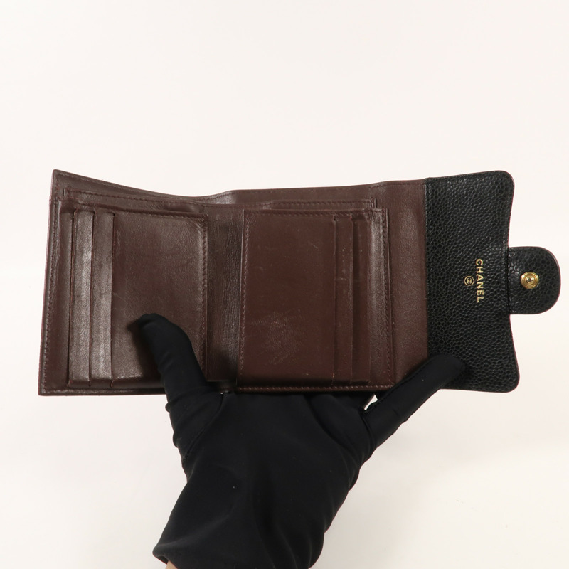 CHANEL 牛皮皮革Wallet金扣錢包-7
