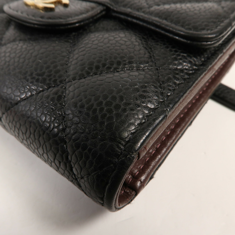 CHANEL 牛皮皮革Wallet金扣錢包-13