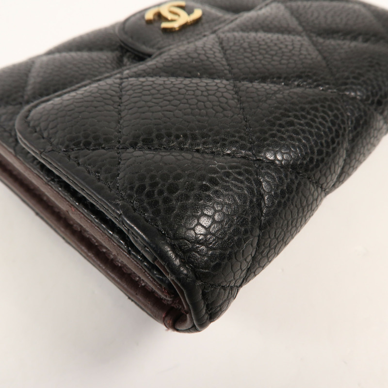 CHANEL 牛皮皮革Wallet金扣錢包-14