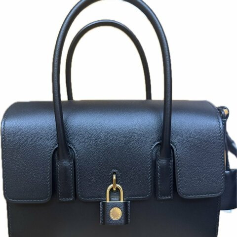愛馬仕（Hermès）Allegretto New Drag 22 黑色小牛皮肩背包