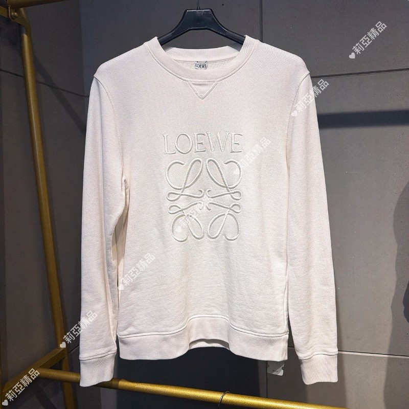 莉亞精品♡Loewe 刺繡圓領長袖 尺碼M 近新閒置-0