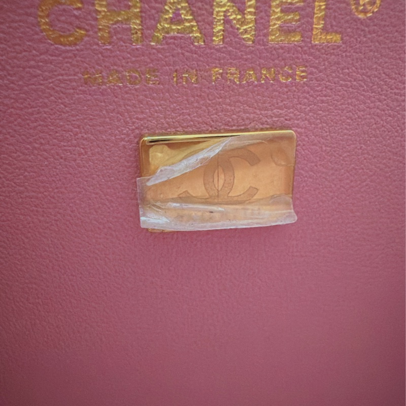 CHANEL 23P粉Mini Tote 背包 斜背 黑 櫻花粉-9