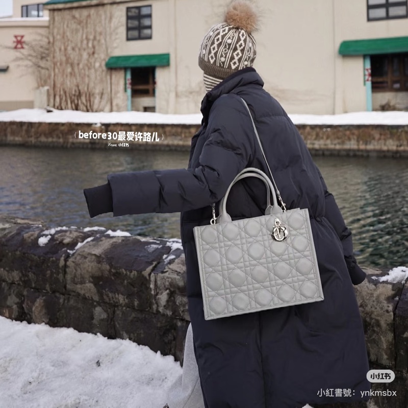 Dior Book 奶茶 裸 淡米色 裸奶Macrocannage 五格 大籐格紋 小牛皮 托特包 手提包 側背包 肩背包 斜背包-5