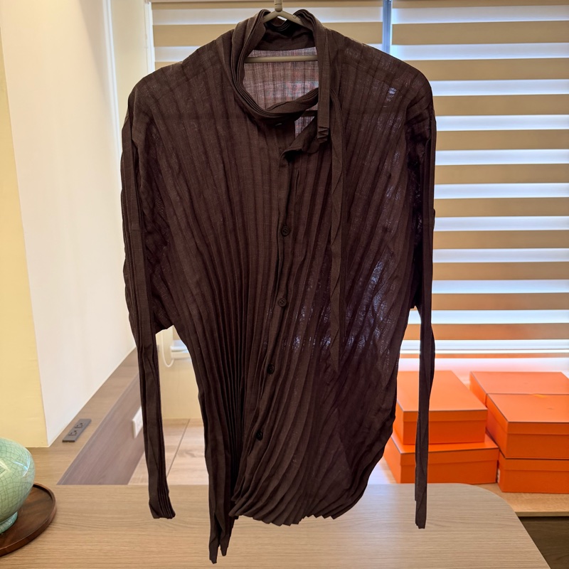 Homme Plisse 領帶襯衫-0