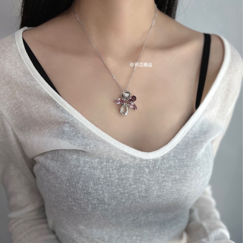 莉亞精品♡Swarovski 花朵項鍊 二手-1