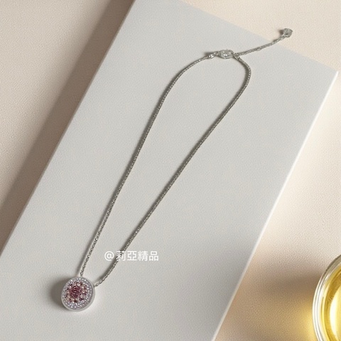 莉亞精品♡Swarovski 粉圓鑽項鍊 二手