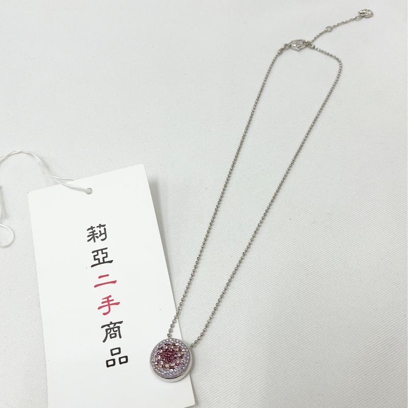 莉亞精品♡Swarovski 粉圓鑽項鍊 二手-4