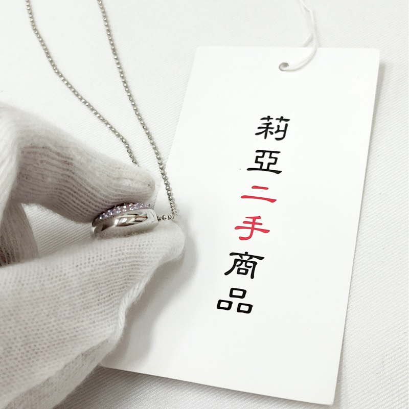 莉亞精品♡Swarovski 粉圓鑽項鍊 二手-9