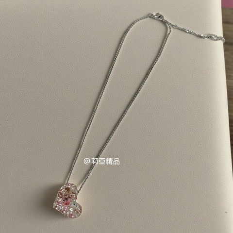 莉亞精品♡Swarovski 粉鑽愛心項鍊 二手