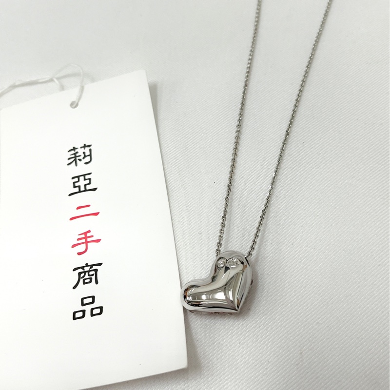 莉亞精品♡Swarovski 粉鑽愛心項鍊 二手-3